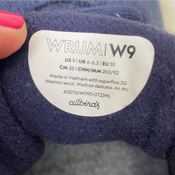 Allbirds navy Blue High top wool runner up Mizzles sneakers tennis shoes size 9 - Picture 5 of 10